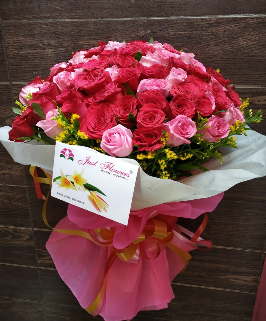 Pink Roses in Wrapped  delivery in Patna