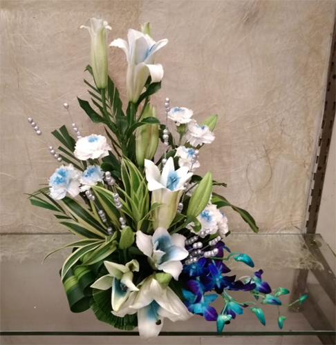 Blue Flowers Basketdelivery in Noida