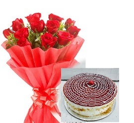 Red Roses & Butther Scotch Cake