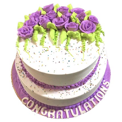 3 Kg 2 tier White and Purple Cake